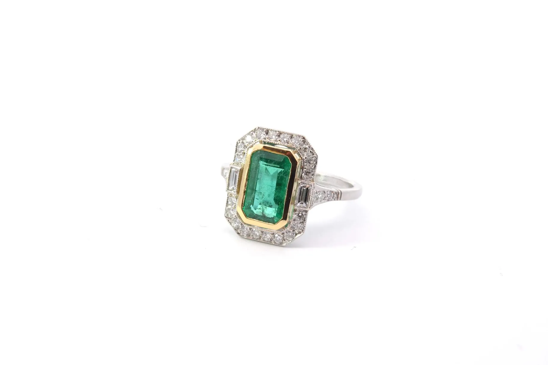 Bottazzi Blondeel Bague émeraude diamants en platine Best Sale