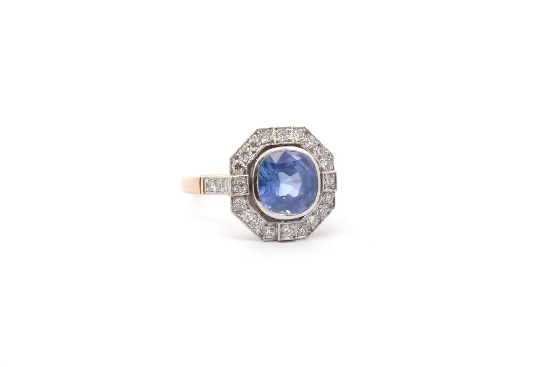 Bottazzi Blondeel Bague saphir 3,05cts et diamants en or et platine Discount