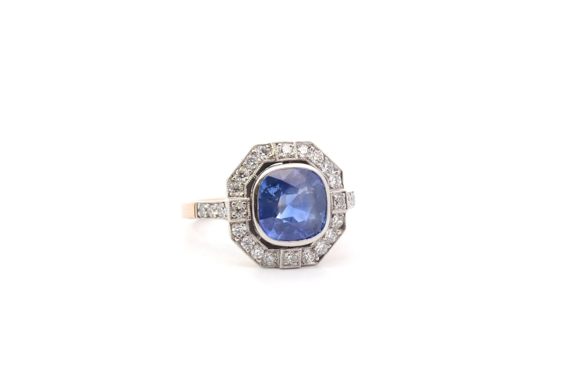 Bottazzi Blondeel Bague saphir 3,22cts et diamants en or et platine Best Sale