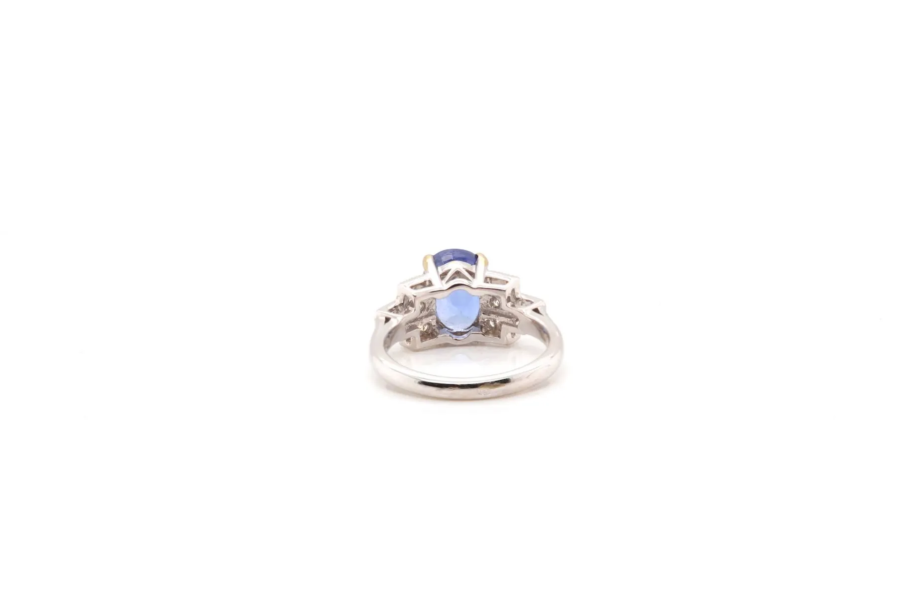 Bottazzi Blondeel Bague saphir de Ceylan et diamants en or blanc 18k Online