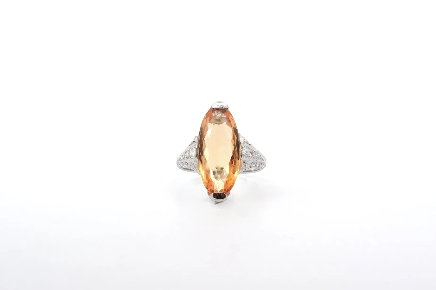 Bottazzi Blondeel Bague topaze 7,60cts et diamants en platine Best