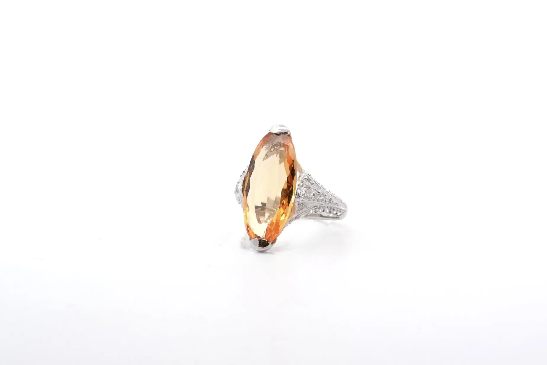 Bottazzi Blondeel Bague topaze 7,60cts et diamants en platine Best