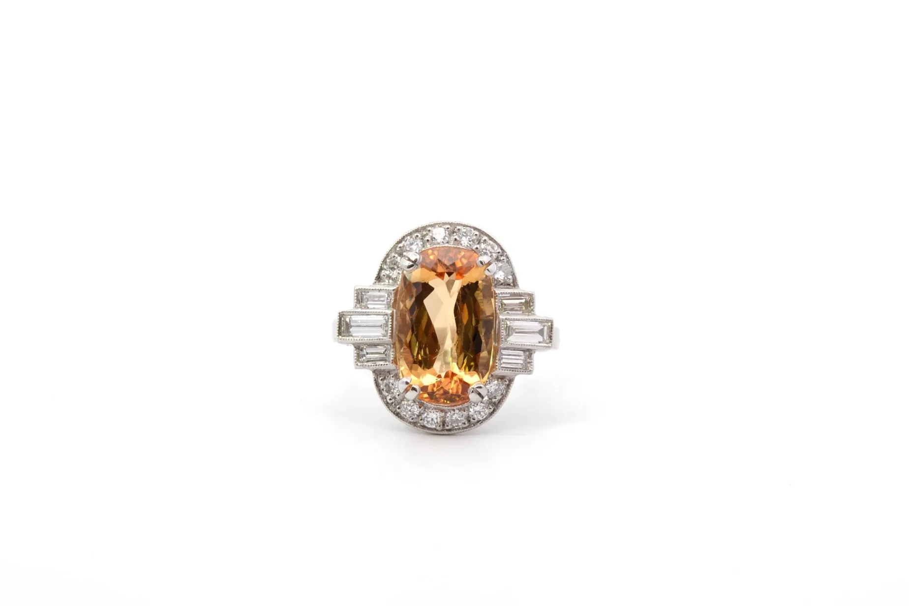 Bottazzi Blondeel Bague topaze de 4,19cts et diamants en platine Best Sale