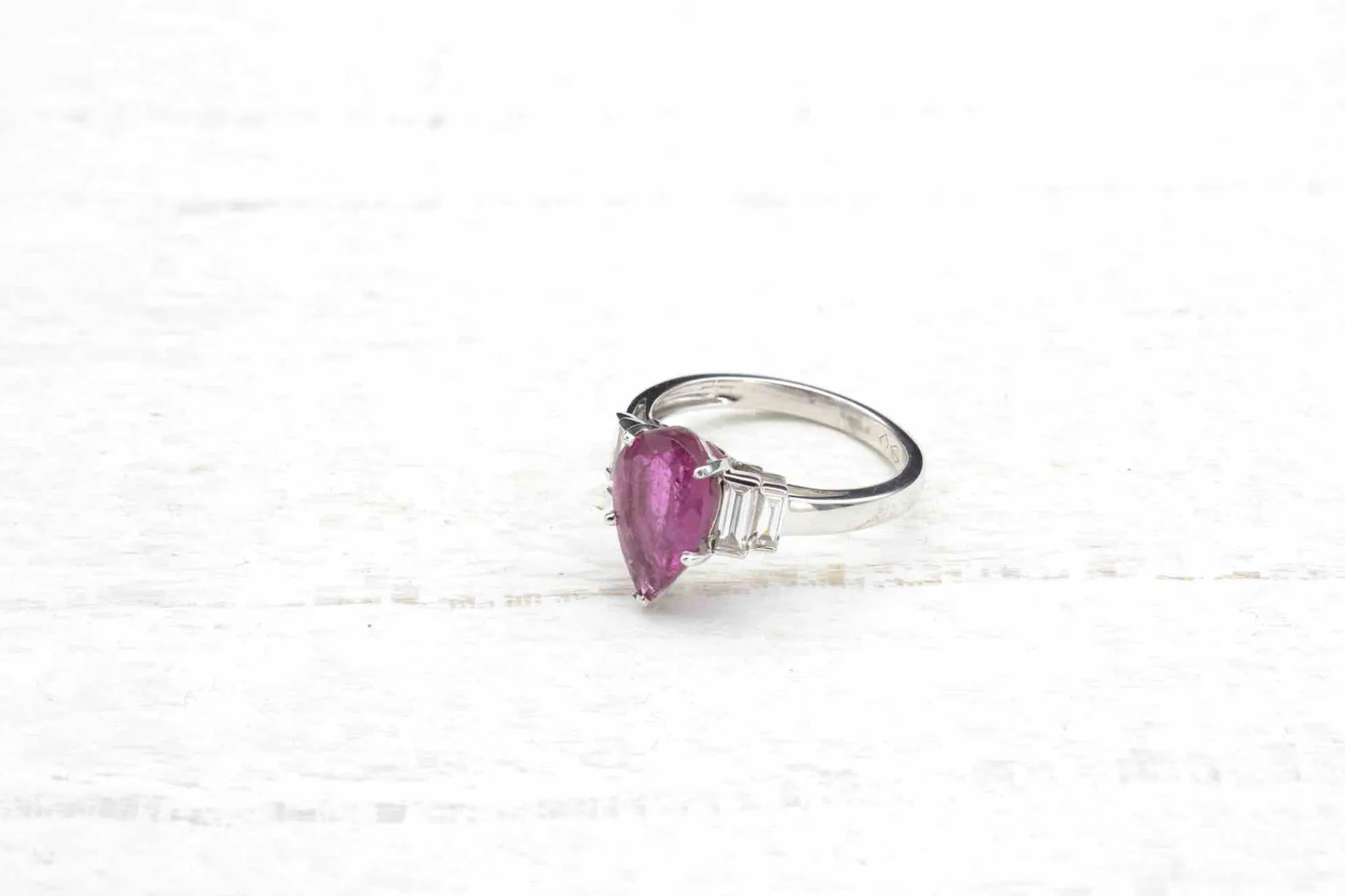 Bottazzi Blondeel Bague tourmaline poire et diamants en or blanc 18k Online
