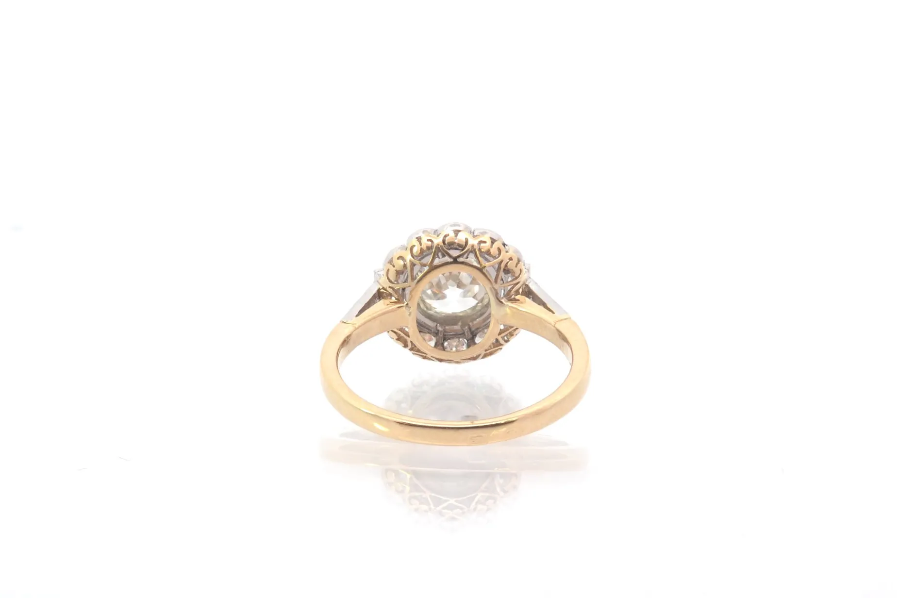 Bottazzi Blondeel Bague vintage diamant 1,05 cts J/SI1 en or et platine Hot