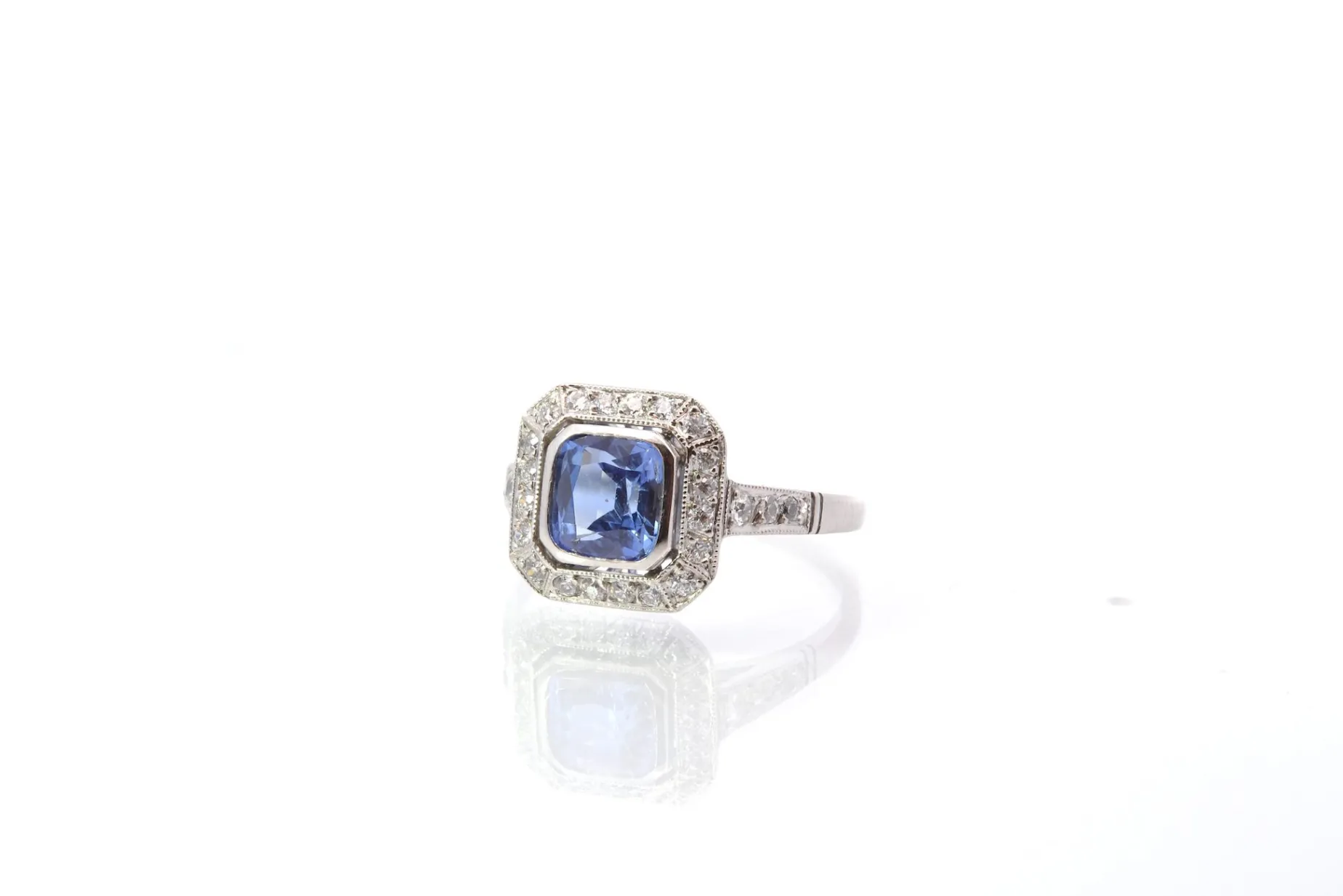 Bottazzi Blondeel Bague vintage saphir et diamants art déco Clearance