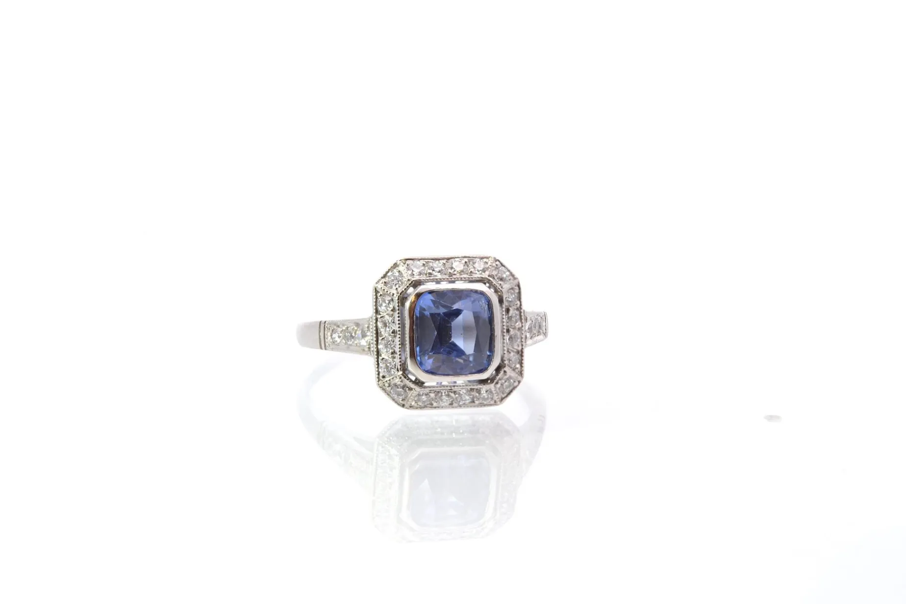 Bottazzi Blondeel Bague vintage saphir et diamants art déco Clearance