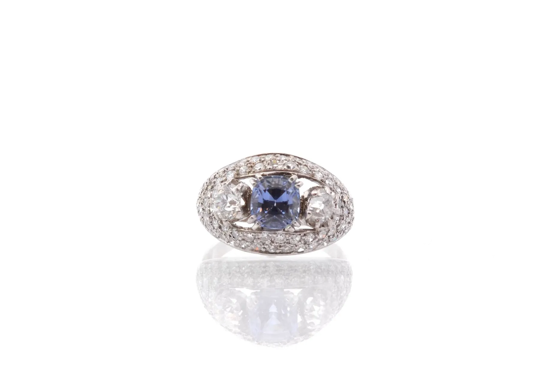 Bottazzi Blondeel Bague vintage saphir et diamants en or et platine Best Sale