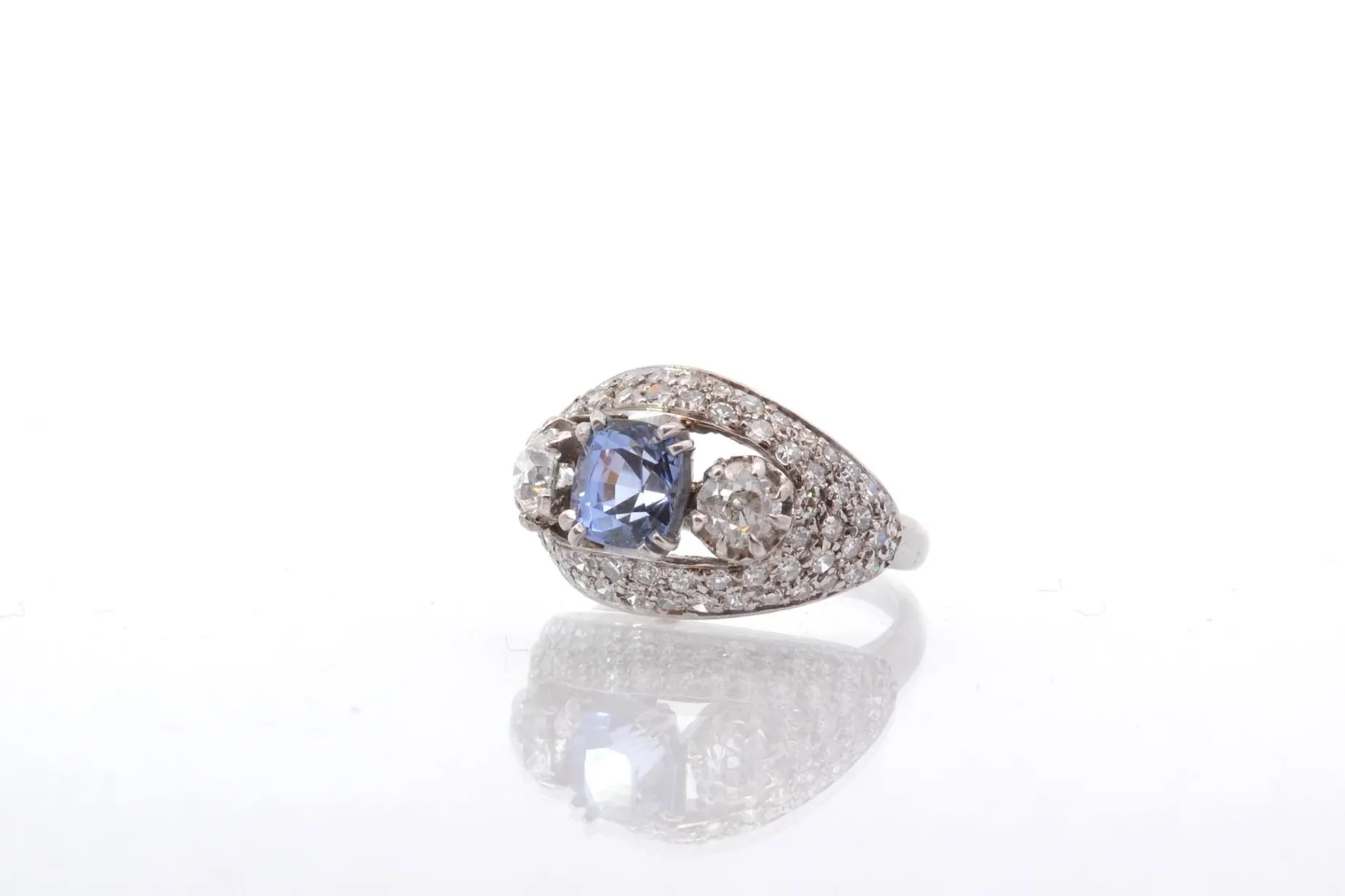 Bottazzi Blondeel Bague vintage saphir et diamants en or et platine Best Sale