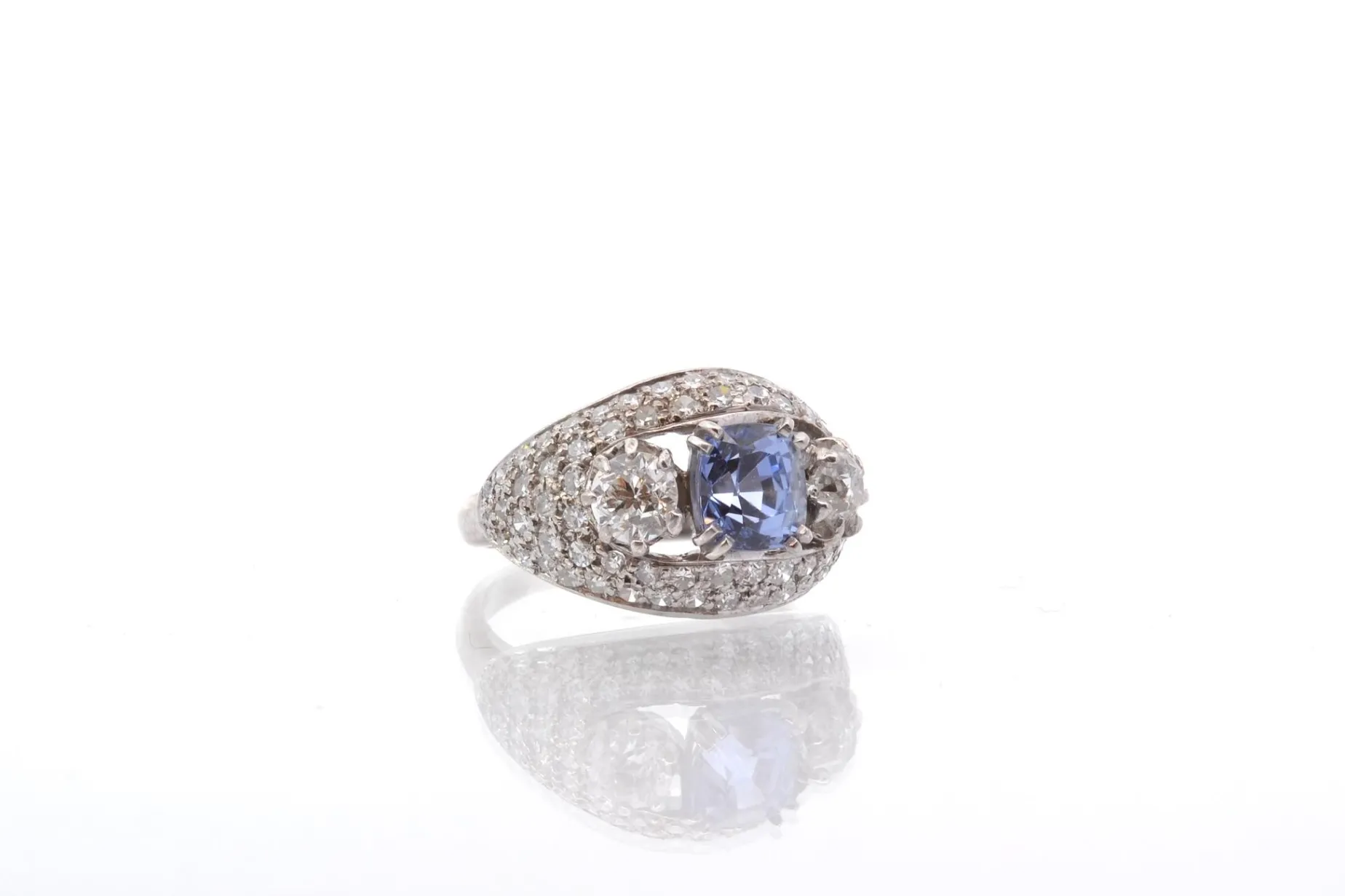 Bottazzi Blondeel Bague vintage saphir et diamants en or et platine Best Sale