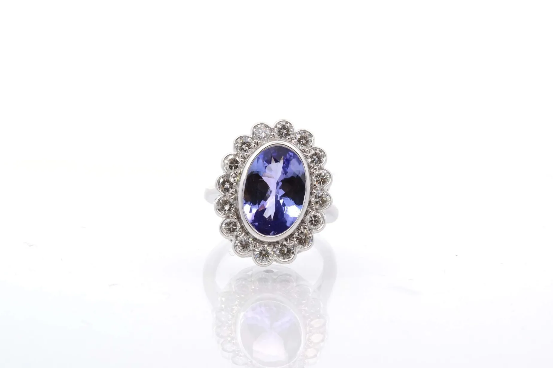 Bottazzi Blondeel Bague vintage tanzanite et diamants en platine Flash Sale