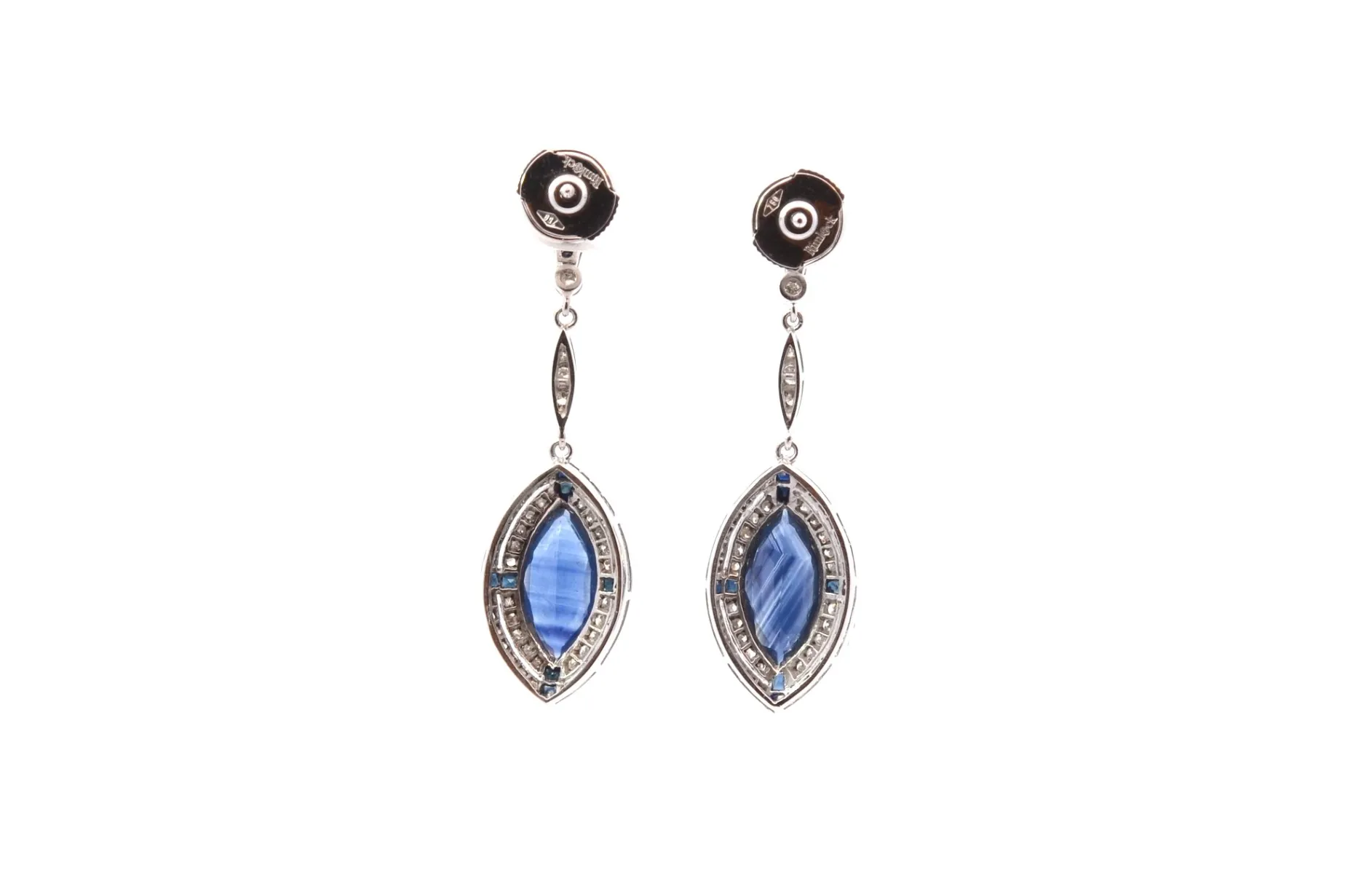 Bottazzi Blondeel Boucles d’oreilles art déco saphirs et diamants Sale