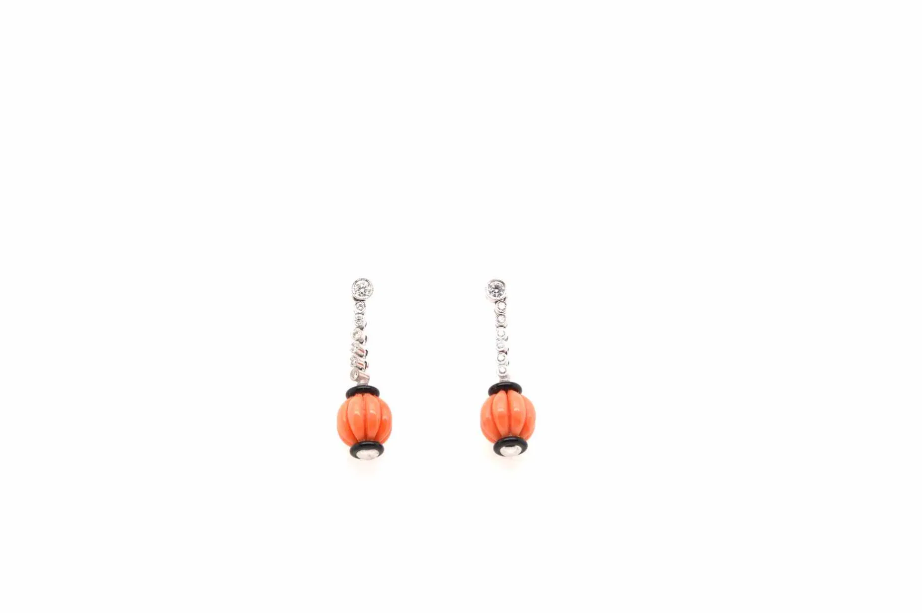Bottazzi Blondeel Boucles d’oreilles corail onyx et diamants Best Sale