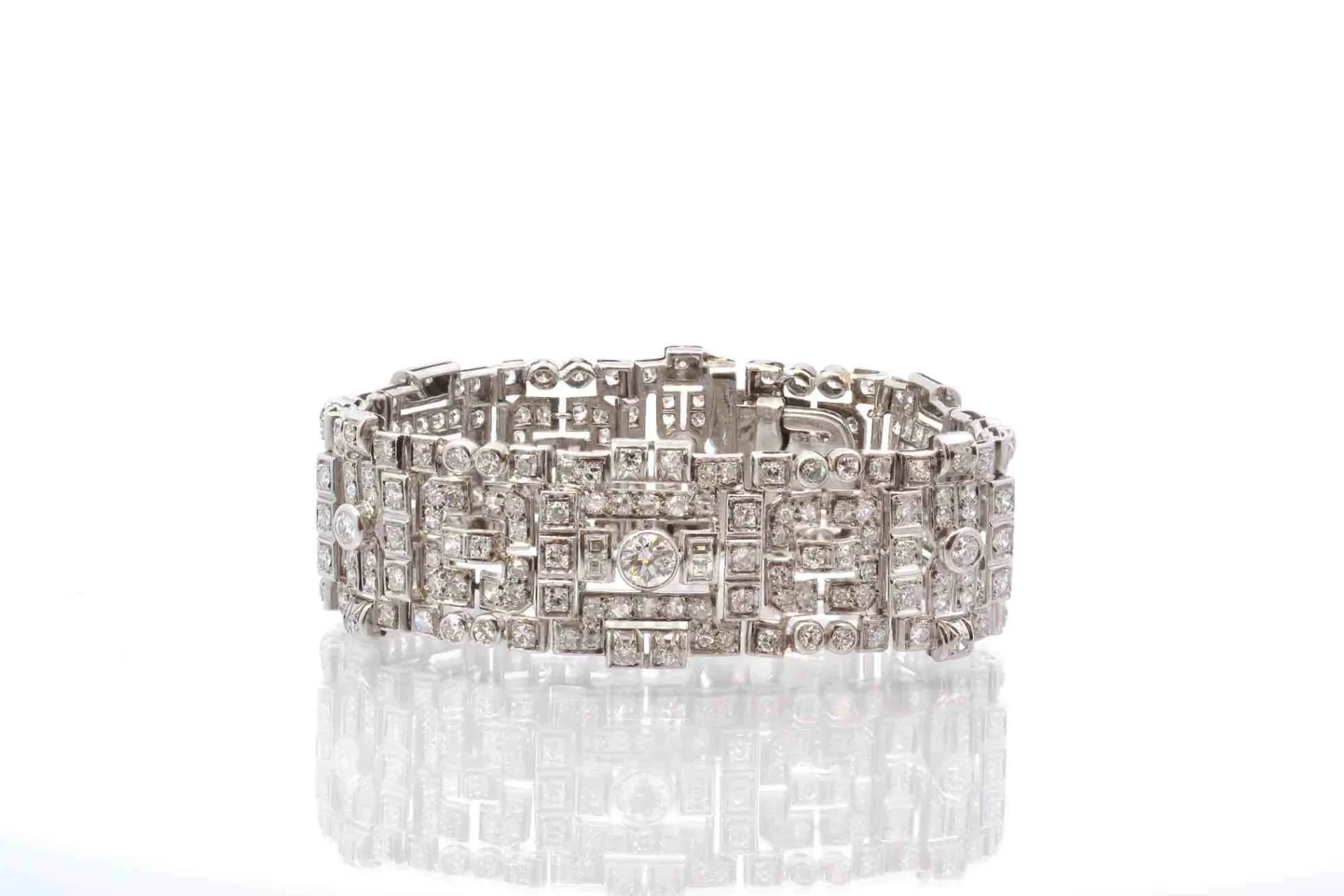 Bottazzi Blondeel Bracelet art déco diamants en platine Hot