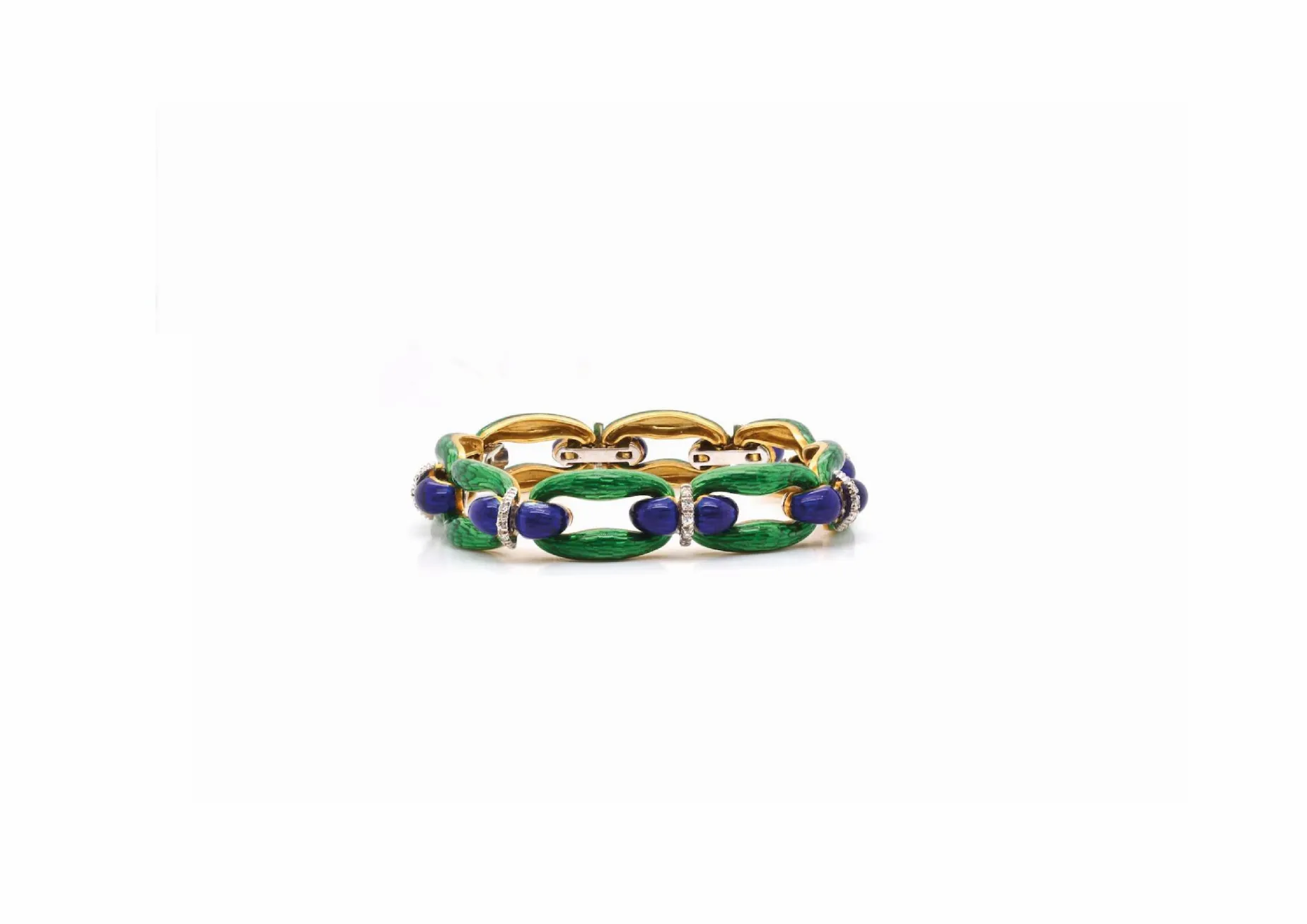 Bottazzi Blondeel Bracelet vintage émail et diamants Best Sale