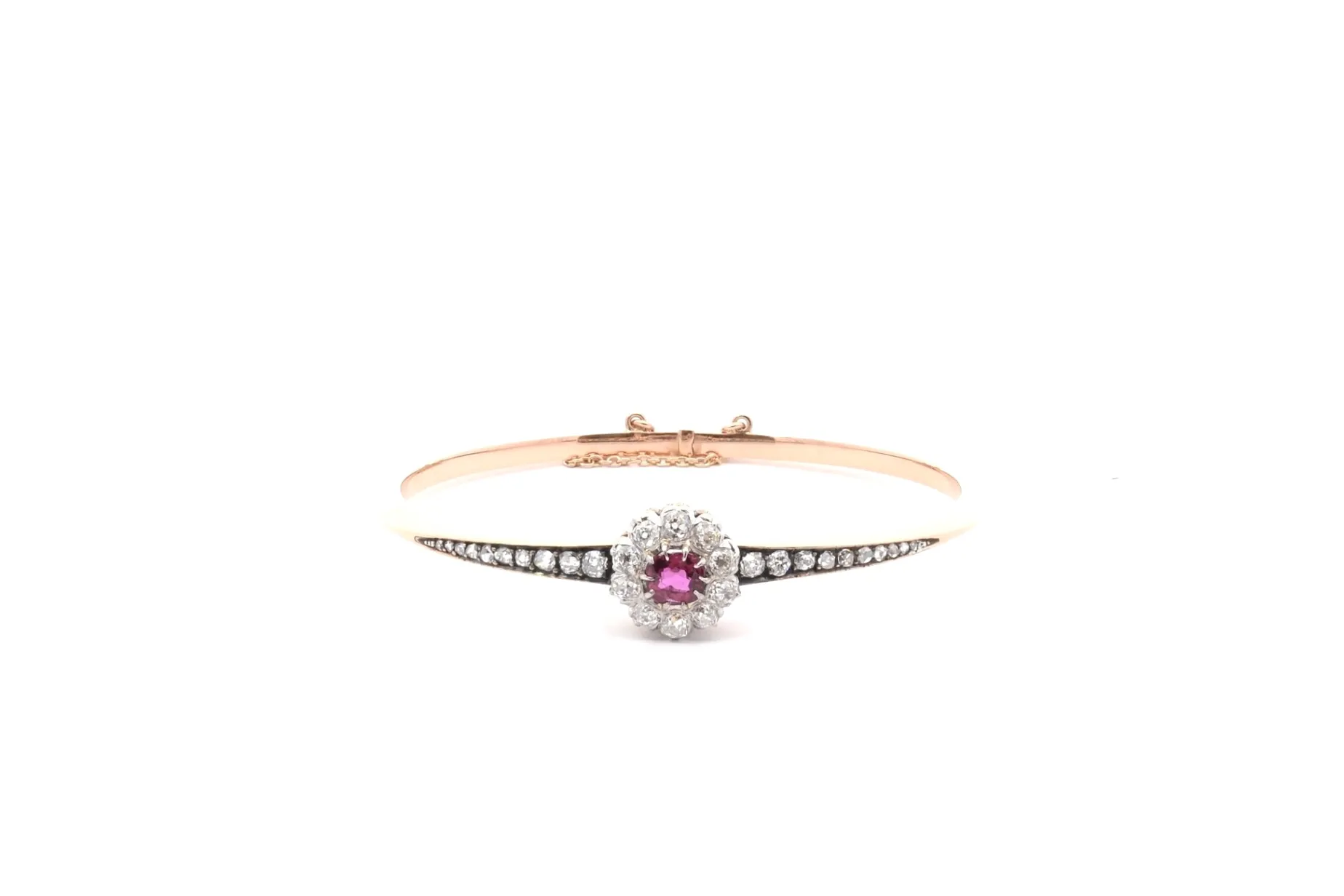 Bottazzi Blondeel Bracelet vintage rubis et diamants en or 18k New