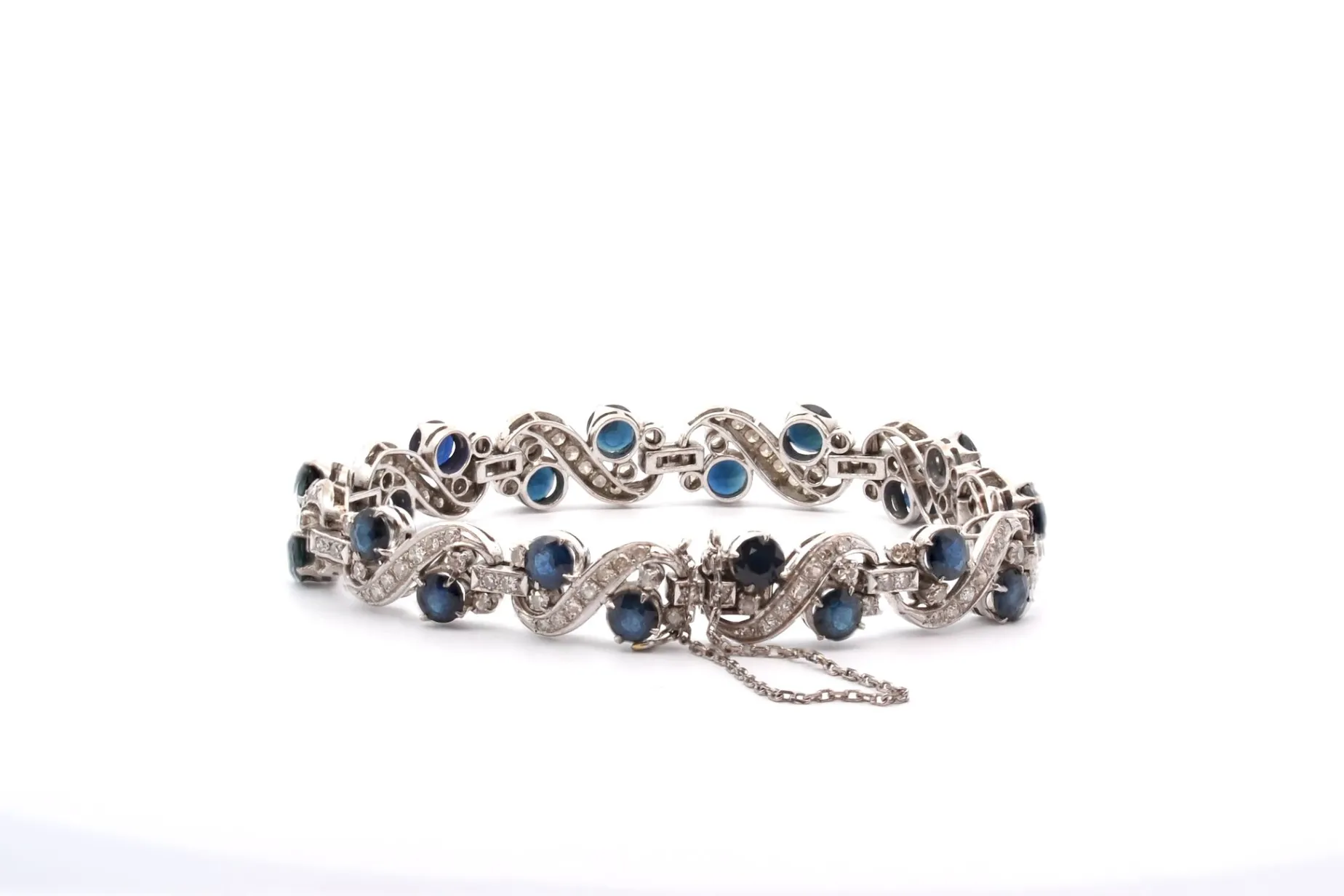 Bottazzi Blondeel Bracelet vintage saphirs et diamants Best