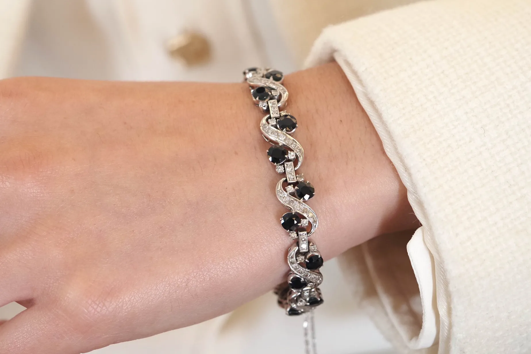 Bottazzi Blondeel Bracelet vintage saphirs et diamants Best