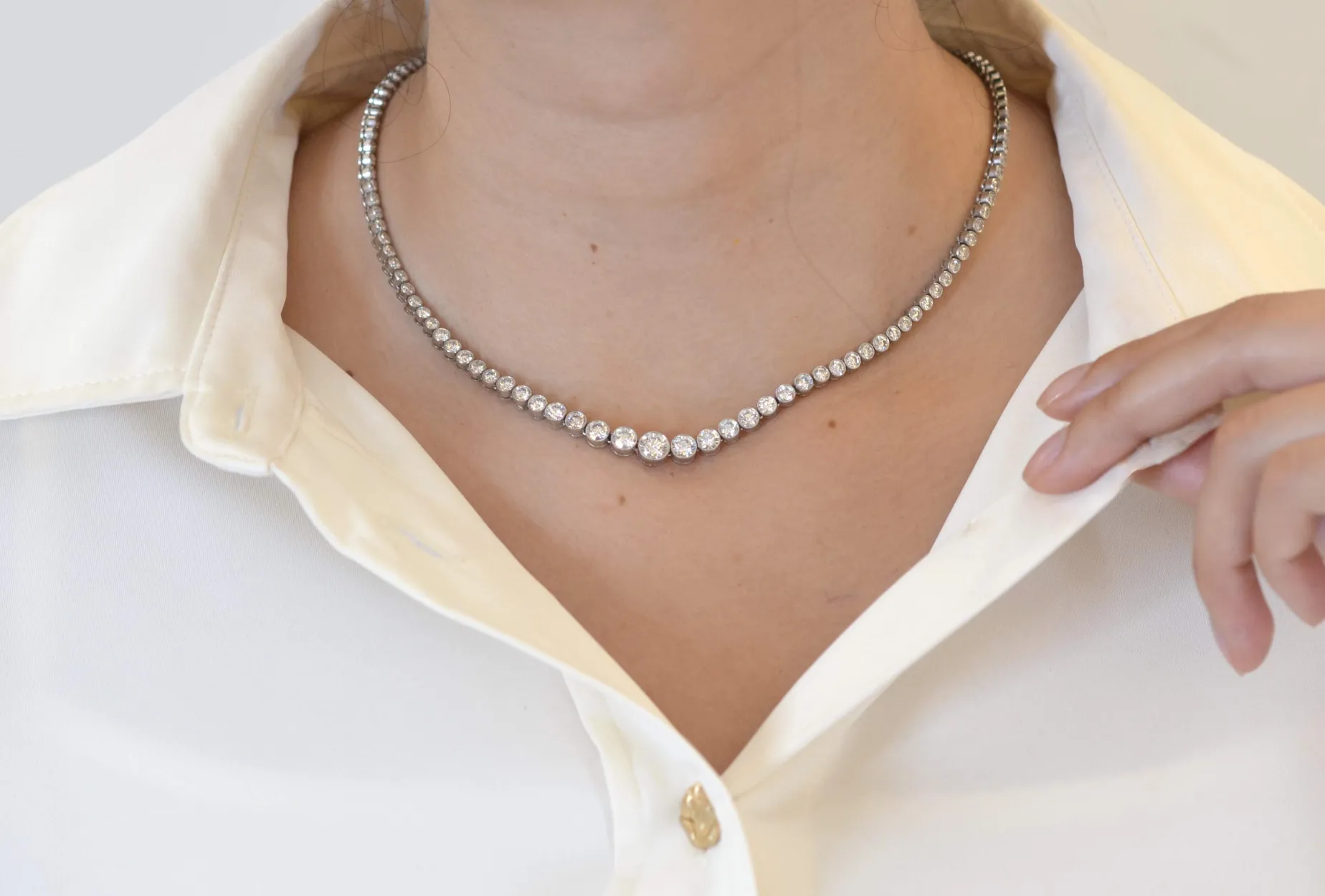 Bottazzi Blondeel Collier diamants en platine Flash Sale