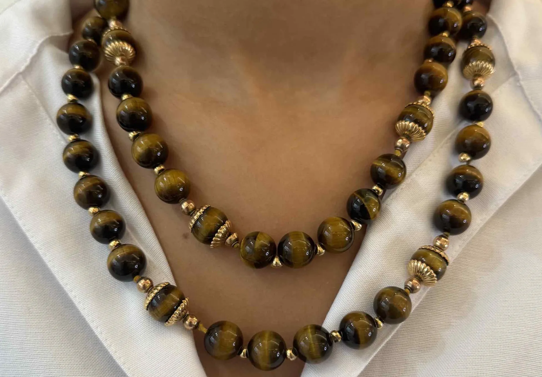 Bottazzi Blondeel Collier oeil de tigre et or 18k Shop