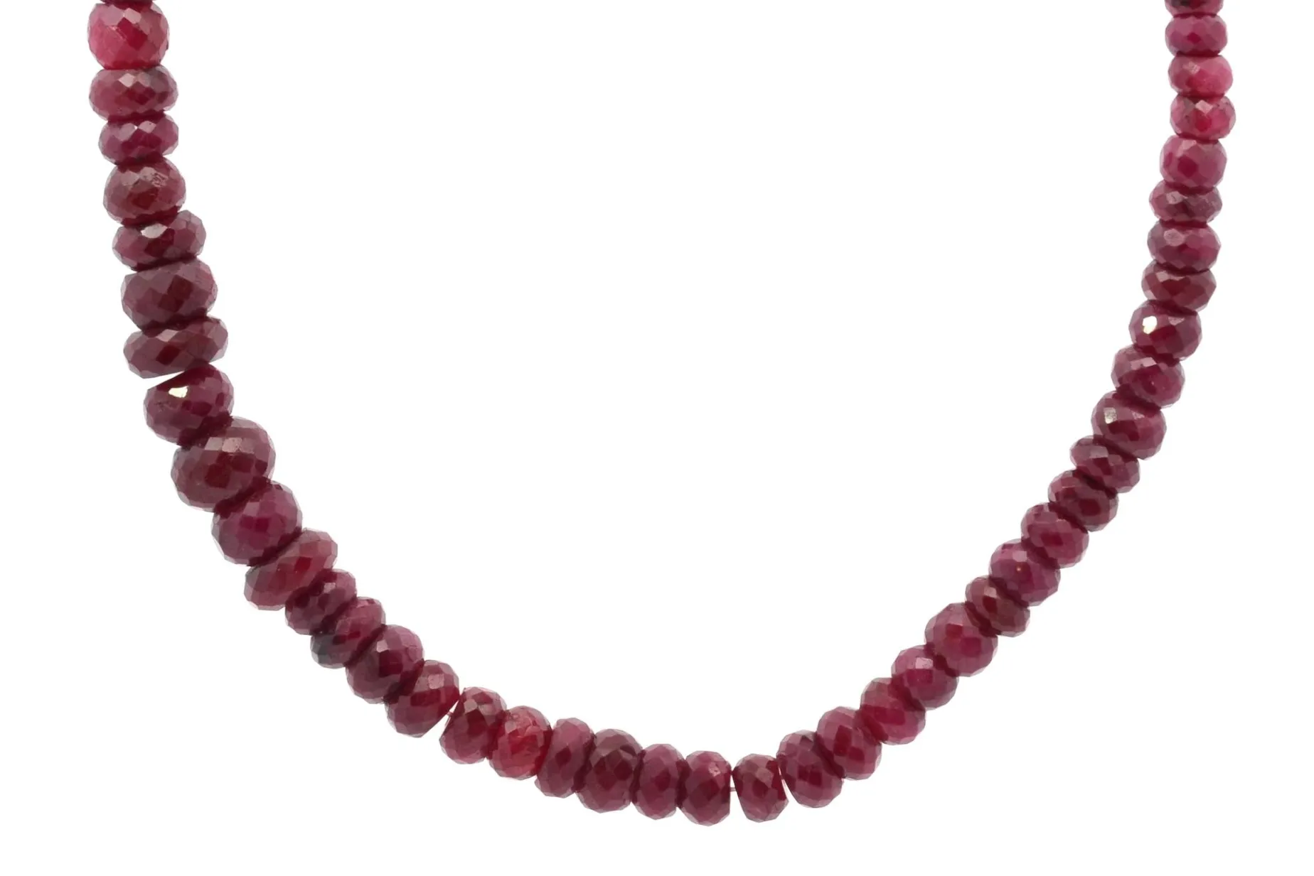 Bottazzi Blondeel Collier perles de rubis facettés Hot