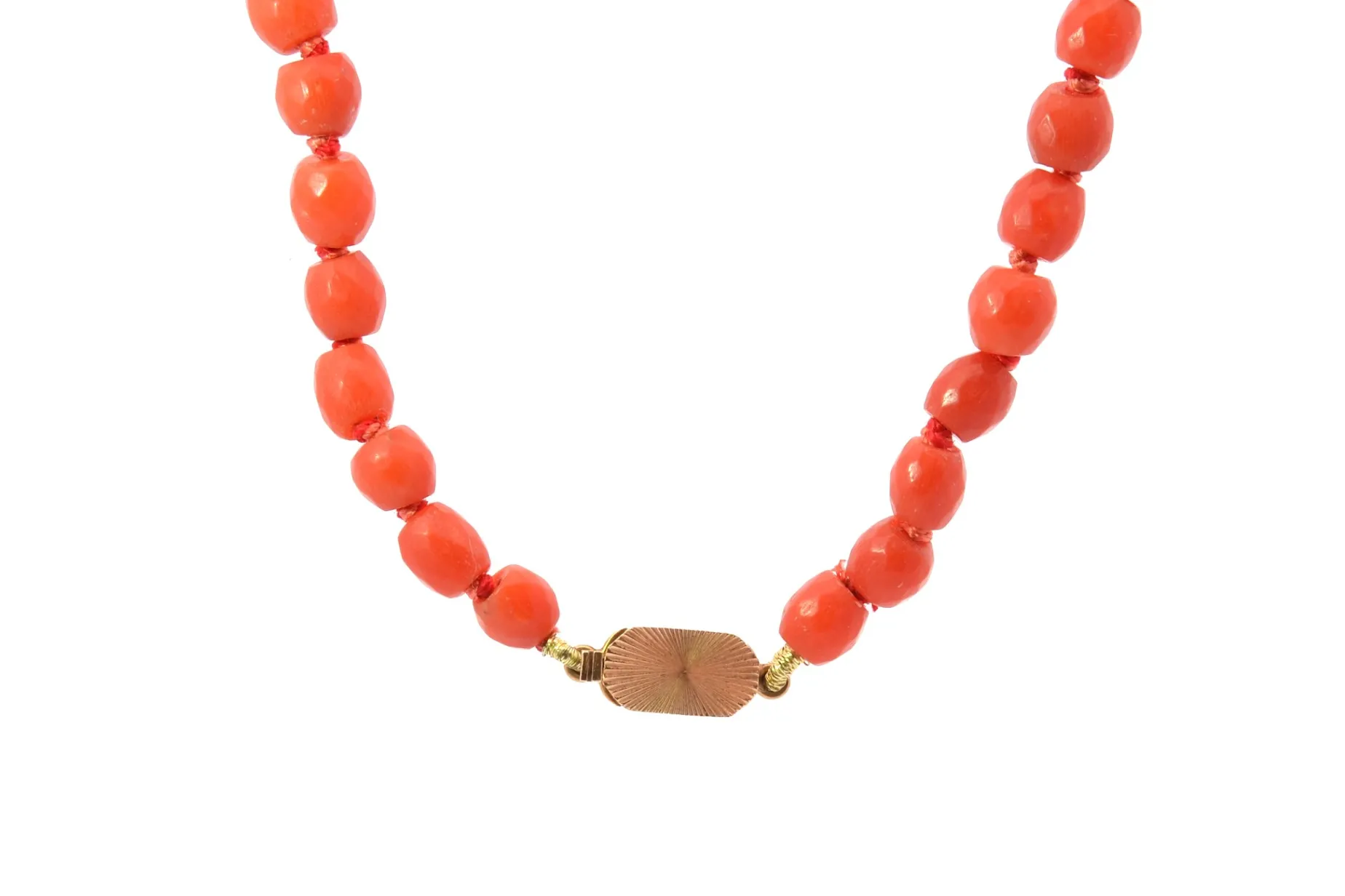 Bottazzi Blondeel Collier vintage corail et fermoir en or 18k Fashion