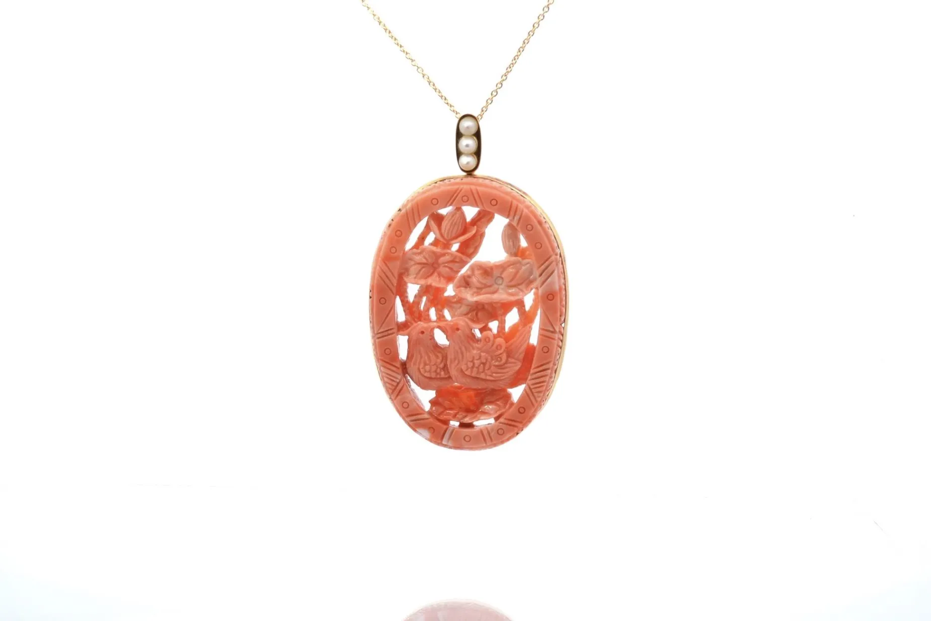 Bottazzi Blondeel Pendentif corail et perles de culture en or Shop