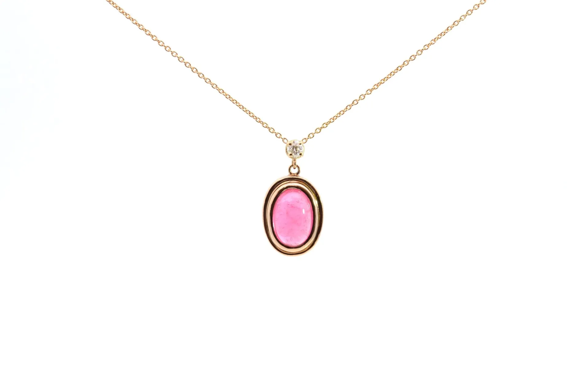 Bottazzi Blondeel Pendentif tourmaline diamant en or jaune 18K Fashion